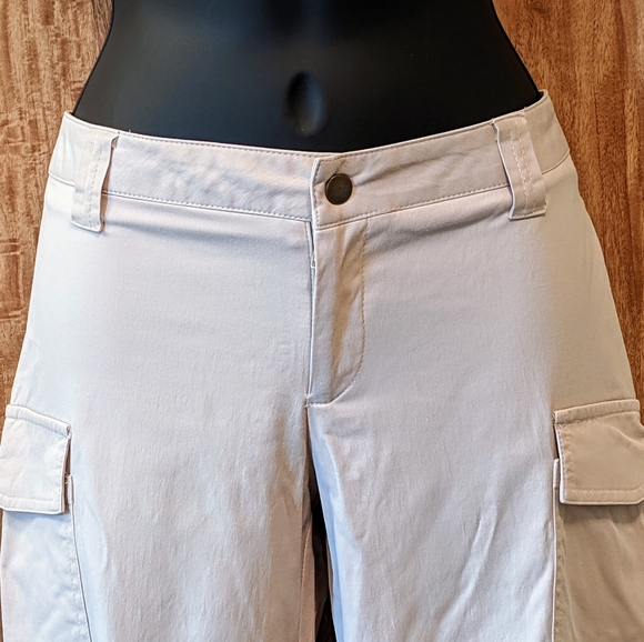 Wet Seal, Made In USA, Y2K Vintage, Ruched Hem Khaki Capri Pants, Size 5 - Picture 3 of 8